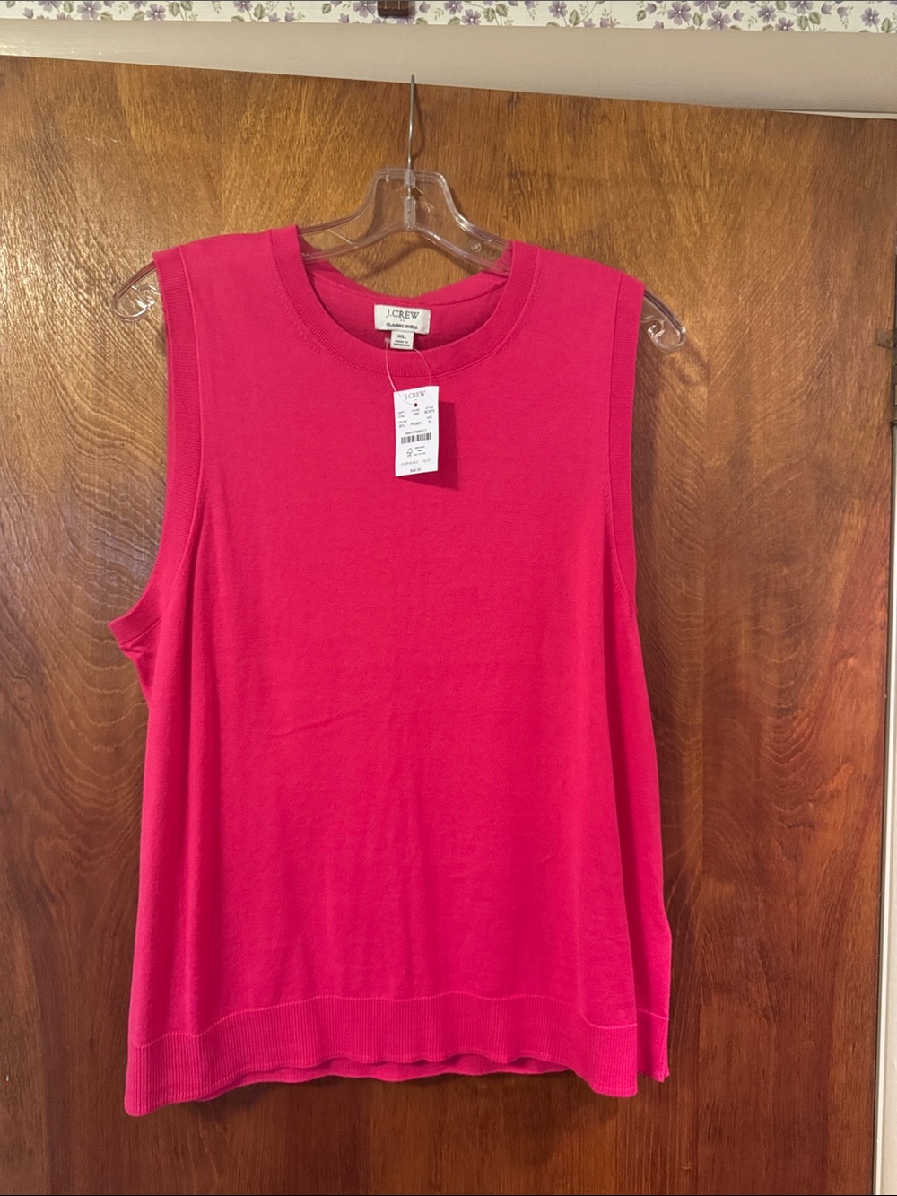 J. Crew Hot Pink Sleeveless Knit Tank